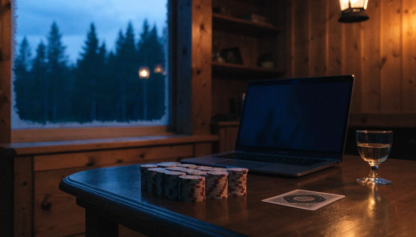 Hyggelig norsk hytte med kasinokvelden og akevitt