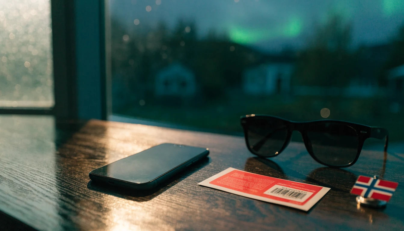 Paysafecard-billett og telefon p et mørkt skrivebord med norsk kontekst